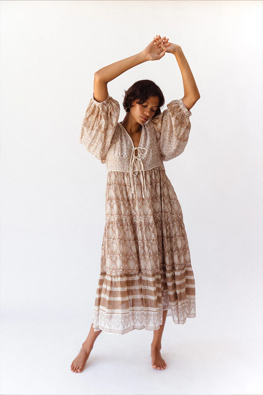 Jasmine Midi Dress - Shell - Image 5