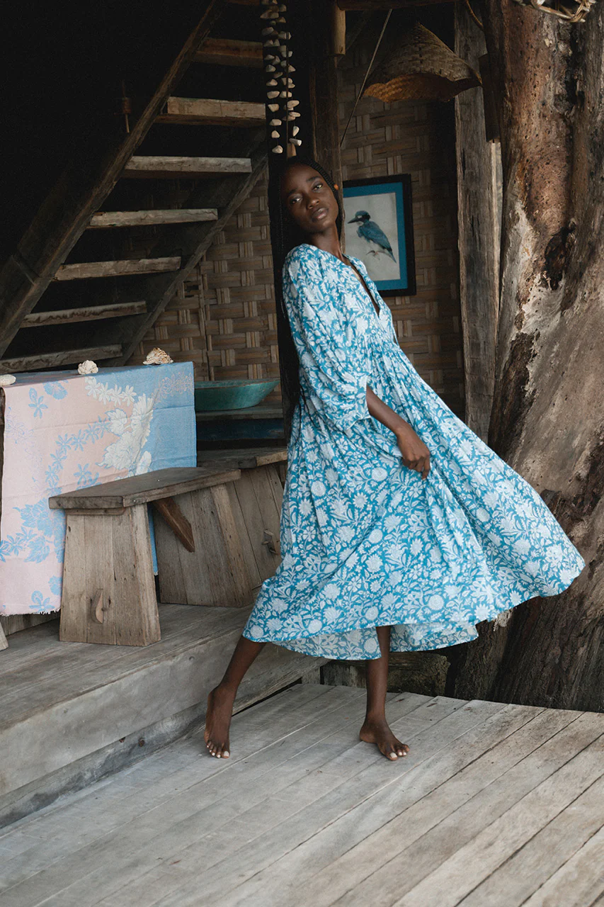 Kyra Midi Dress ~ Ocean Blue - Image 7