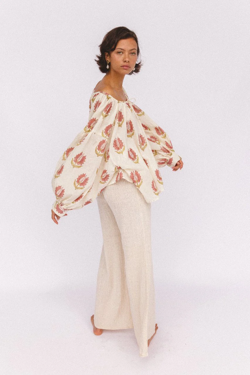 Ria Blouse ~ Strawberry Cream - Image 5