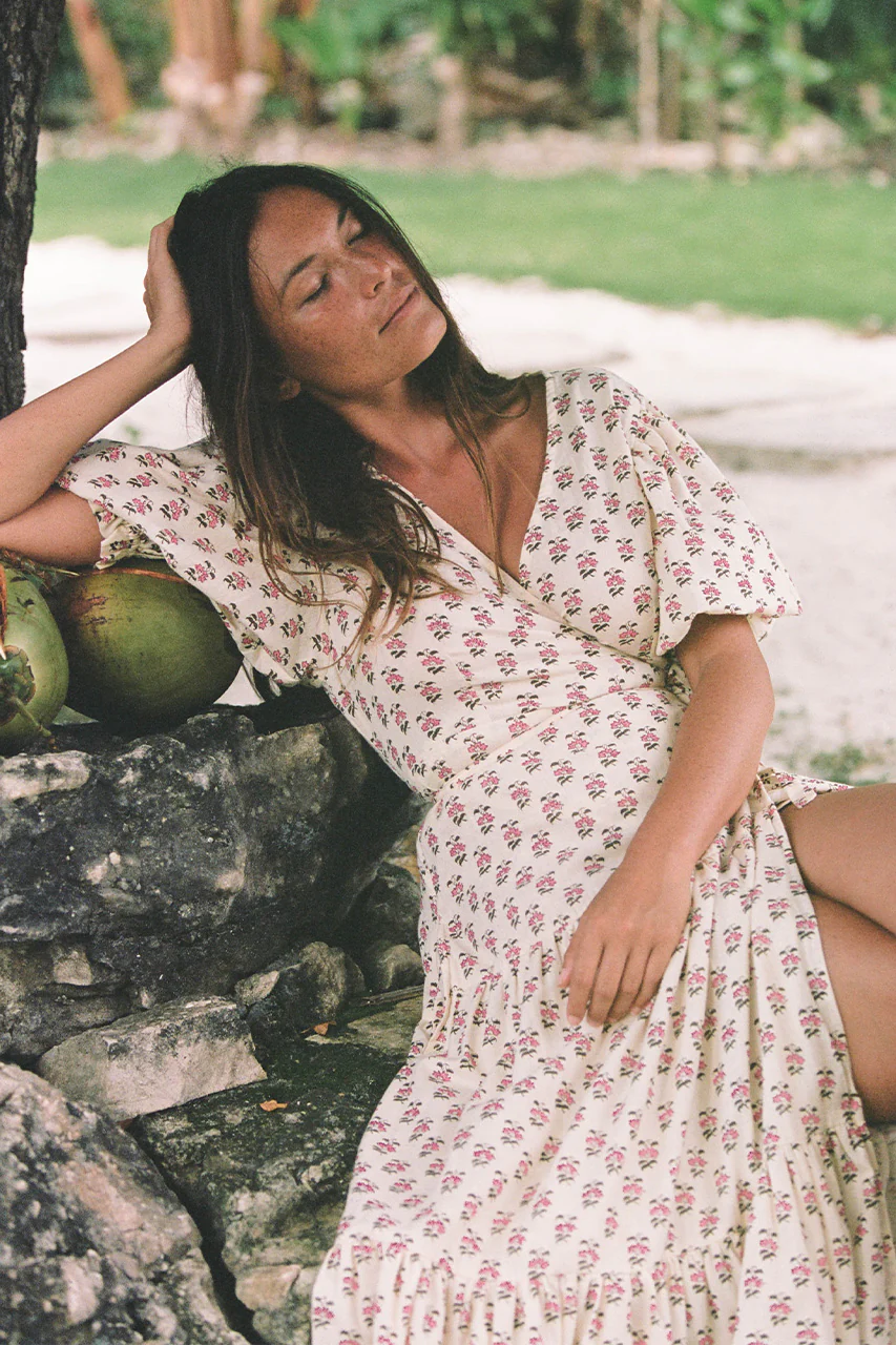 Zuri Wrap Dress ~ Peony - Image 4